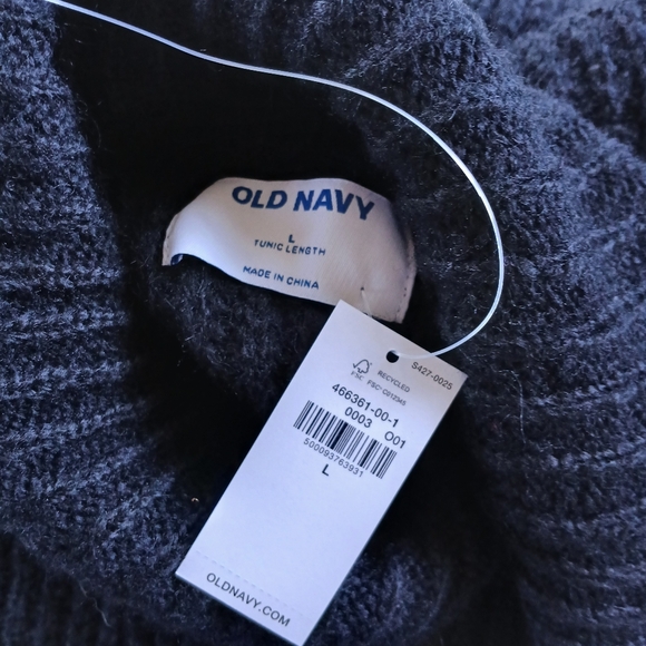 old navy ♡ wool blend cocoon turtleneck tunic length black soft cozy sweater - Picture 6 of 8